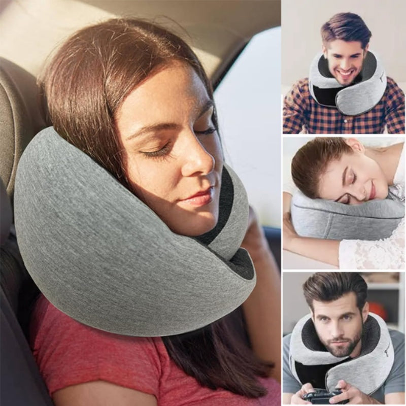  Travel Neck Pillow Non-Deformed Airplane Pillow Travel Neck Cushion Durable U-Shaped Travel Memory Cotton Nap Neck Pillow