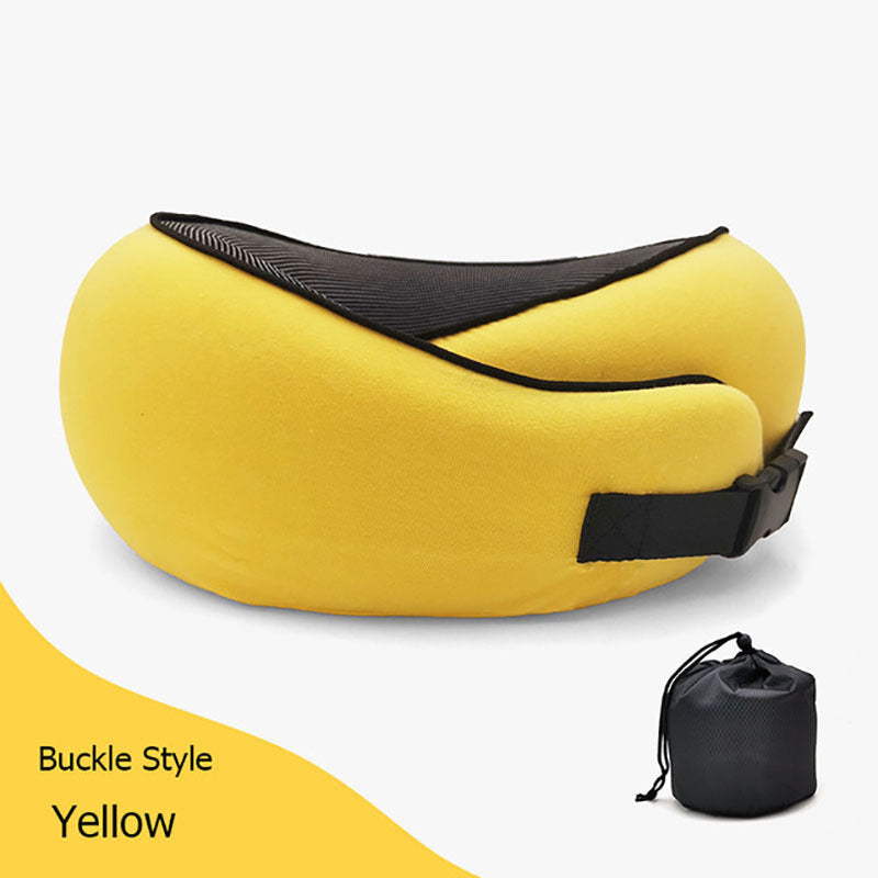  Travel Neck Pillow Non-Deformed Airplane Pillow Travel Neck Cushion Durable U-Shaped Travel Memory Cotton Nap Neck Pillow